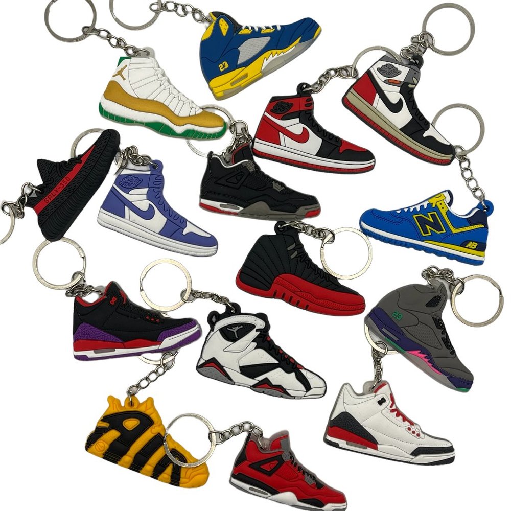 12 Hype-Beast Retro Sneakers Key-Chains Collection (Random Pack) PLUS 2 EXTRA
